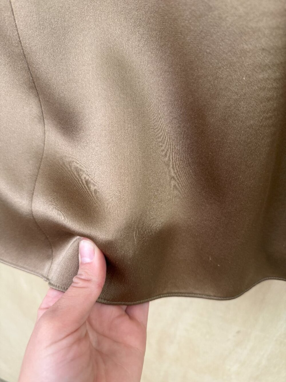 Vince Silk Wide Sleeve Blouse Light Brown XS - Picture 8 of 8